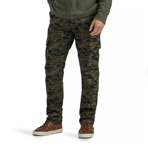 Lee Men's Regular Fit Straight Leg Motion Stretch Cargo Performance‎ Pant Camo - Picture 1 of 5